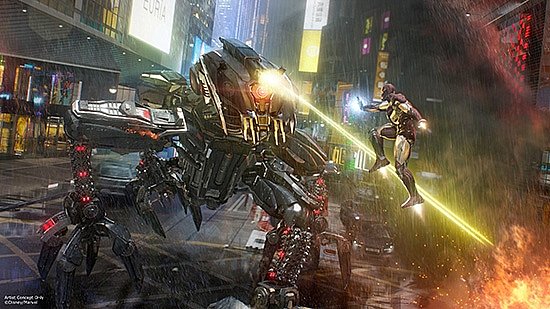 アイアンマンとアイアン・ウィングは協力しながら、香港の市街地でハイドラをボコボコにします！
