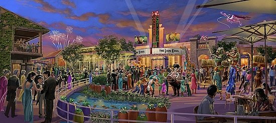 ショッピングエリア「ディズニータウン」のイメージ図。(C)Disney