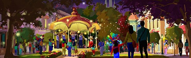 ミッキーアベニューには、やはりガゼボが！ミッキーアベニューはミッキーたちのホームタウンなのでキャラクターグリーティングが随時開催されそうですね。(C)Disney