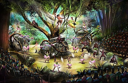 ターザンのミュージカル「Tarzan: Call of the Jungle」のイメージ図。(C)Disney