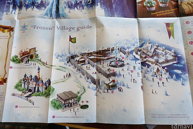 Frozen Villageの全体像。ガイドマップより。