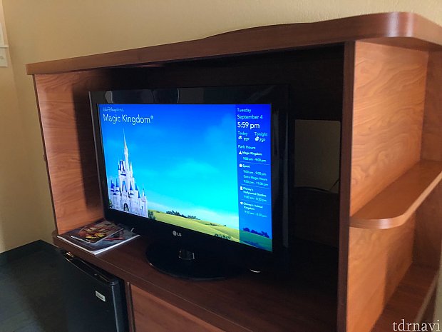 テレビではパーク情報を見ることもできました。