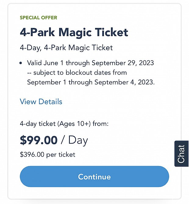 WDWの「4Park Magic Ticket」を使用したお話