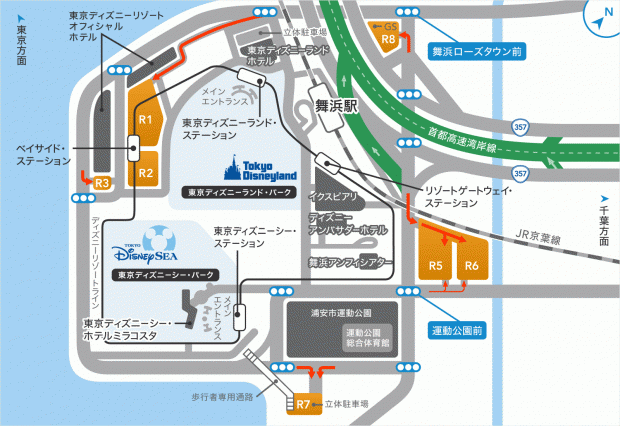 公式サイトより。リゾートパーキング案内図。
