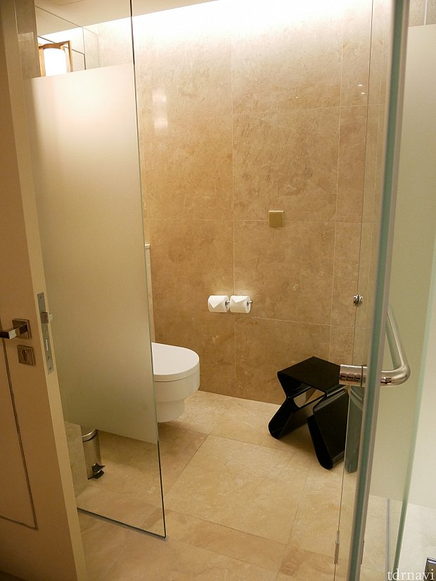 トイレも洗面所エリアにあります。洗面所には椅子があるのですが、トイレの中にもイスが!何用ですかね💦💦