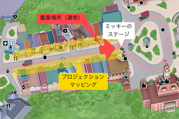 通常の鑑賞場所です。