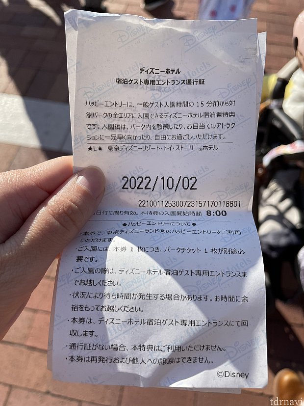 東京ディズニーランド11/30ハッピーエントリーチケット宿泊者情報は