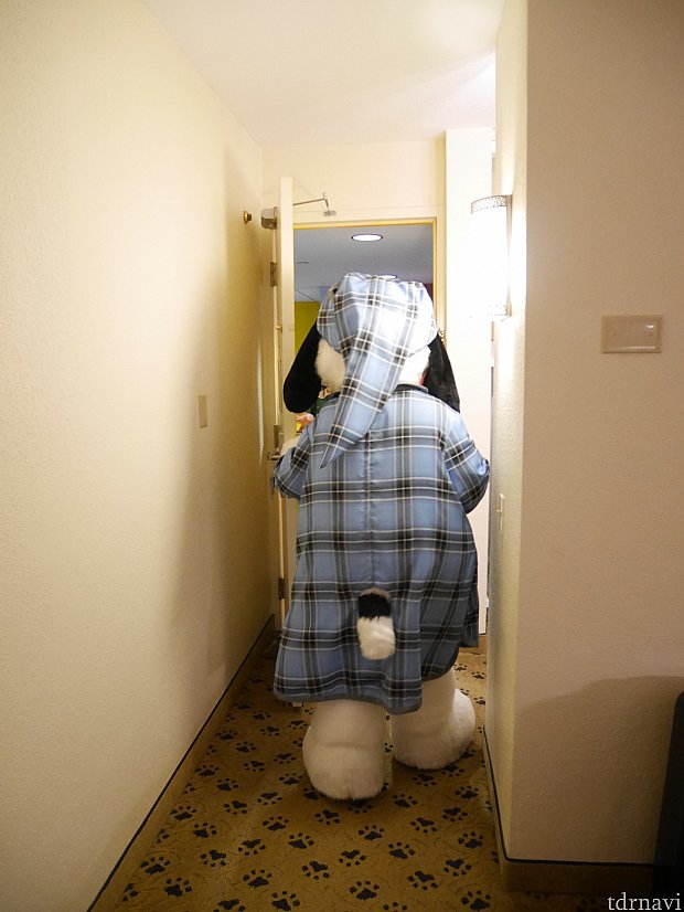 【パジャマスヌーピー】
しっぽがパジャマから出てるのかわいい❤
滞在時間は1分半ほどでしたが、お部屋に来てくれるのはとっても贅沢でした😆