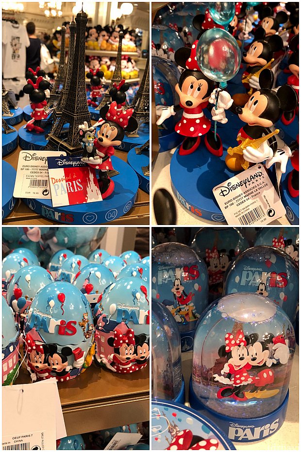 置物たくさんありました♪右上の2つ19.99€、左下14.99€。スノードーム値段分かりませんがミキミニのとドナグプルの2種類あります♪