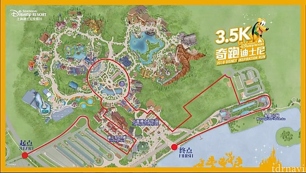 特設サイトより。
https://run.shanghaidisneyresort.com/en/pblx.html
リンク先には5k・10kコースのルートもあります。