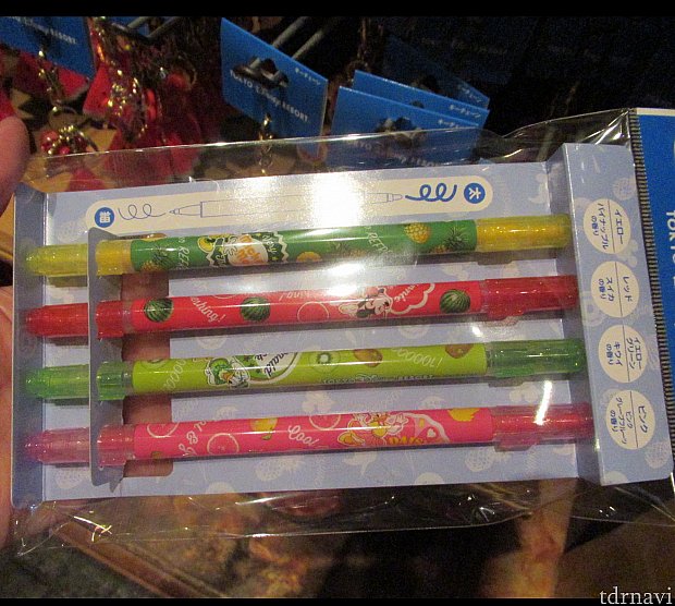 香り付きペンセット
パイナップル、スイカ、キューイ、グレープフルーツの四色
800円