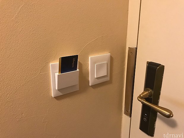 電気はカードキーをさすタイプ。