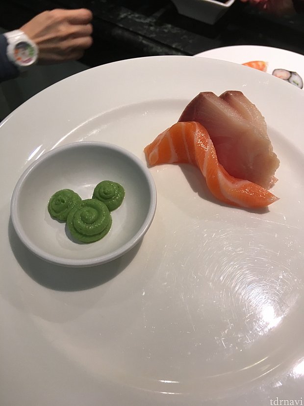お刺身とミッキー型のわさびがすごく嬉しい!