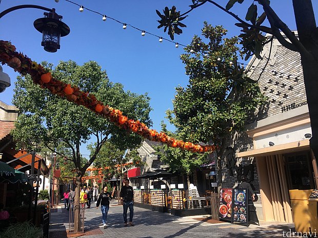 ハロウィンの装飾のディズニータウン☺️
わたしたちは外のベンチでのんびり飲みました