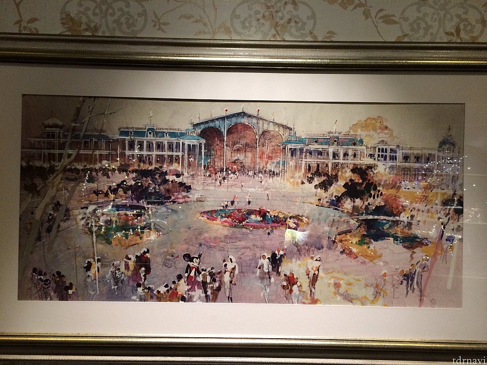 こちらもショップ前の廊下に飾られていた東京ディズニーのコンセプトアート。