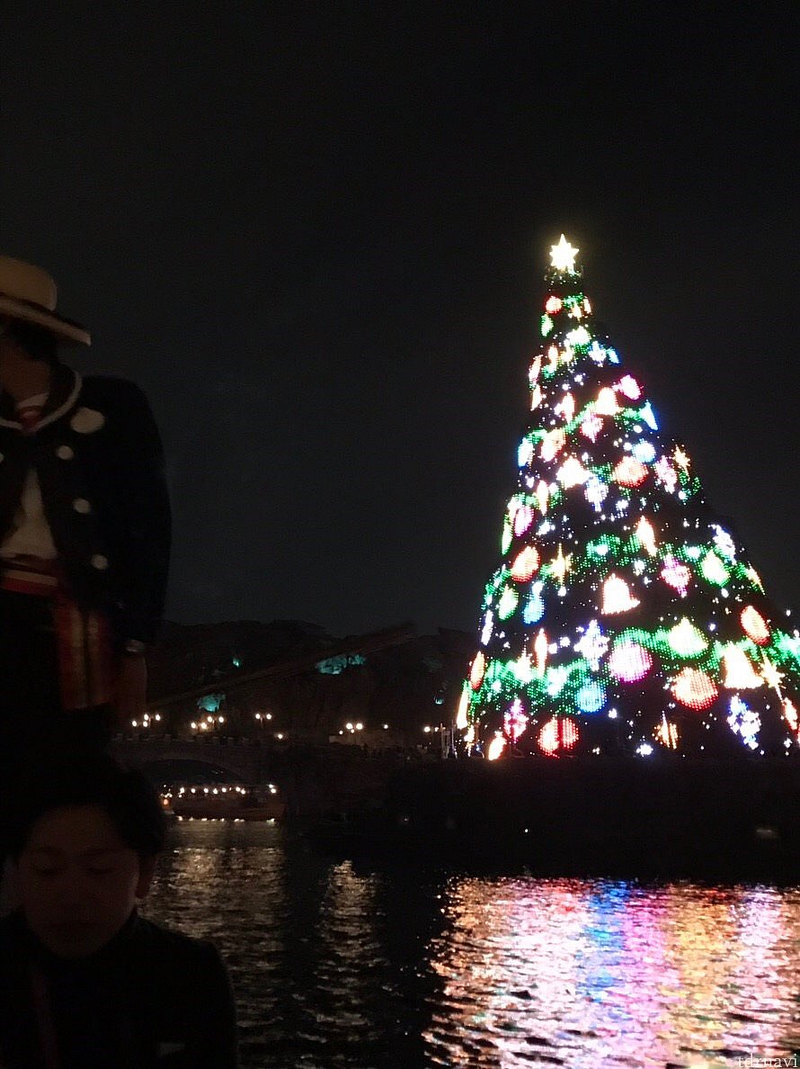 再びゴンドラへ。間近に見るクリスマスツリーに感激!