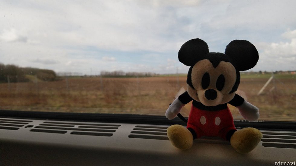 ミッキーとのんびり電車の旅。