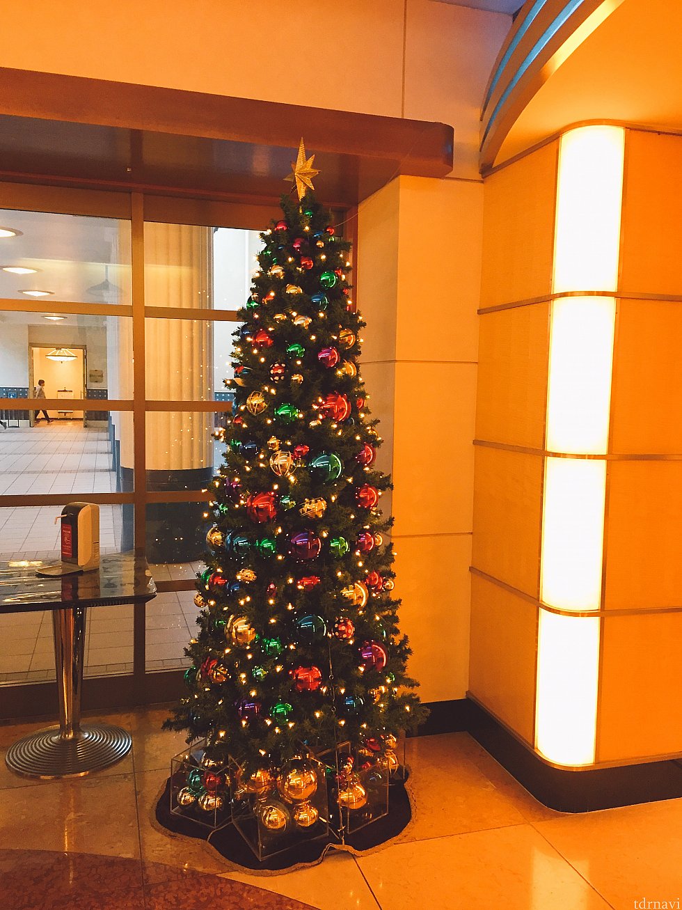 お店の前のクリスマスツリー