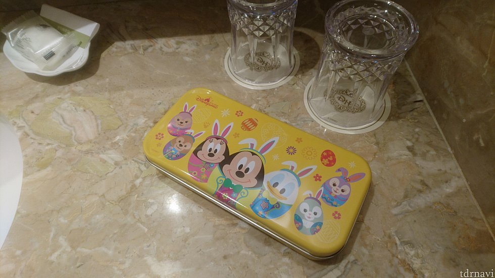 イースター仕様のアメニティ。缶だけで中身は普通ですw