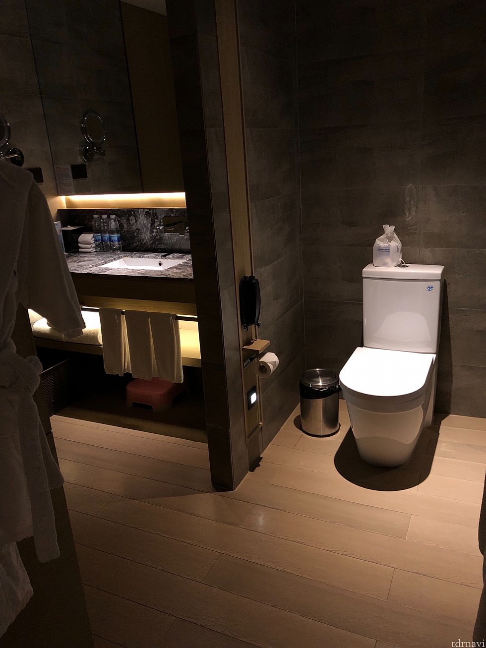 トイレのドアがないというか、洗面所を締め切らないと丸見えという(笑)