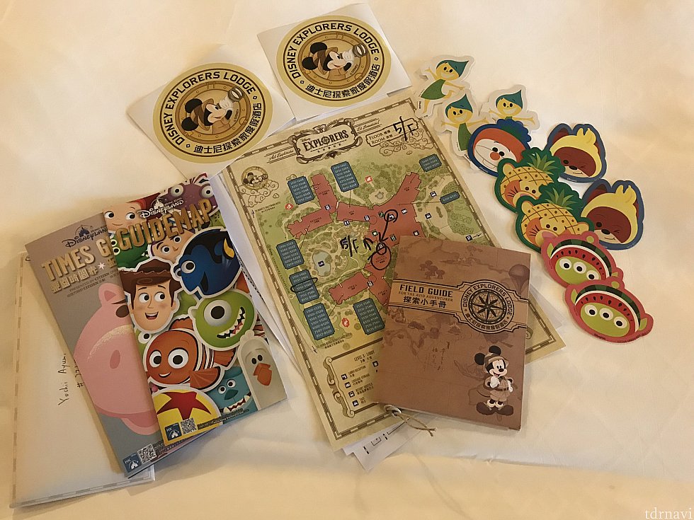 チェックインの時に貰ったもの。スタンプラリーも楽しかった!スタンプ集めたらフロントに行くのを忘れずに☆