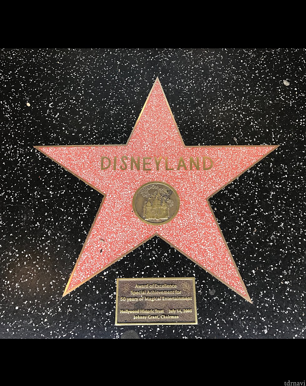 【ウォークオブフェイム】ディズニーランドの星です。他にもミッキー、ティンカーベルやアランメンケンなども。