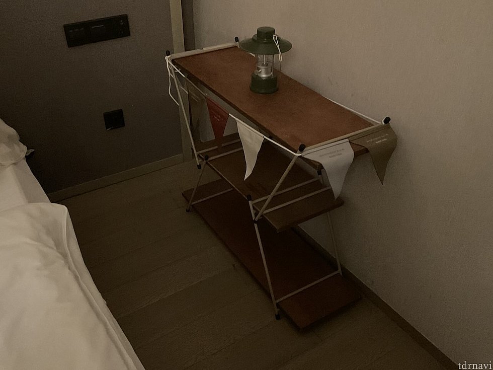 ちょっとしたところまでキャンプ。ちなみに宿泊した8階全体がキャンプモチーフです
