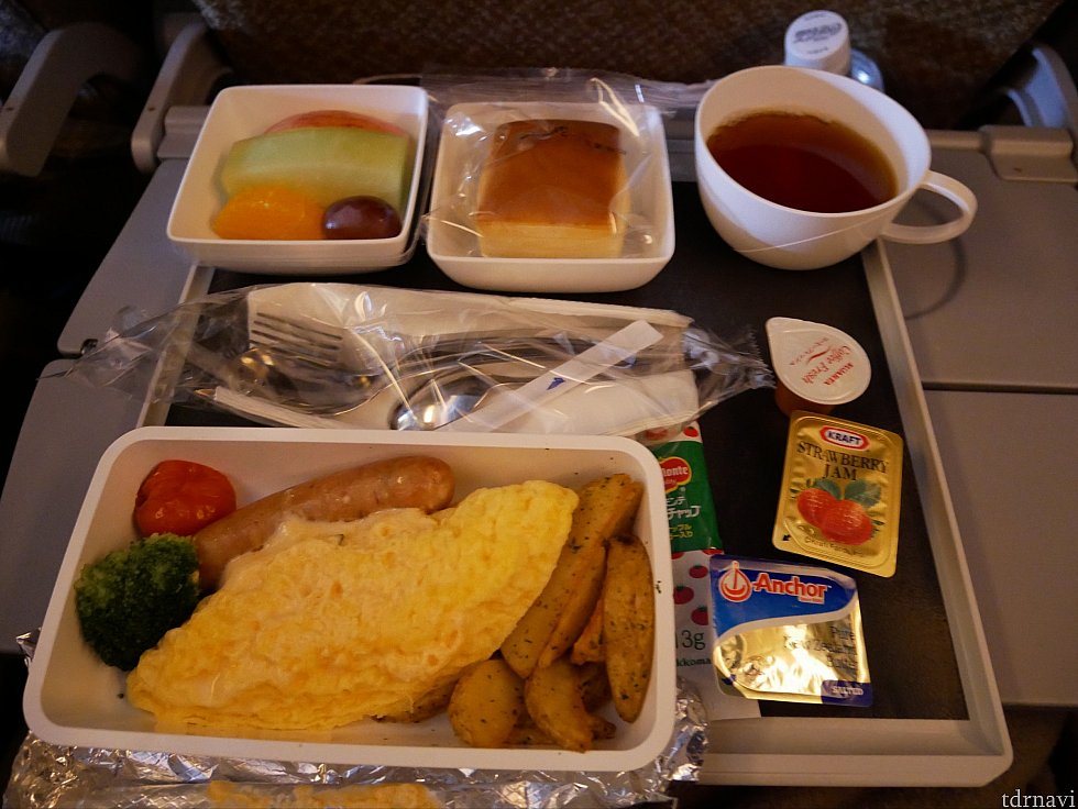 【往路】朝食のオムレツ
