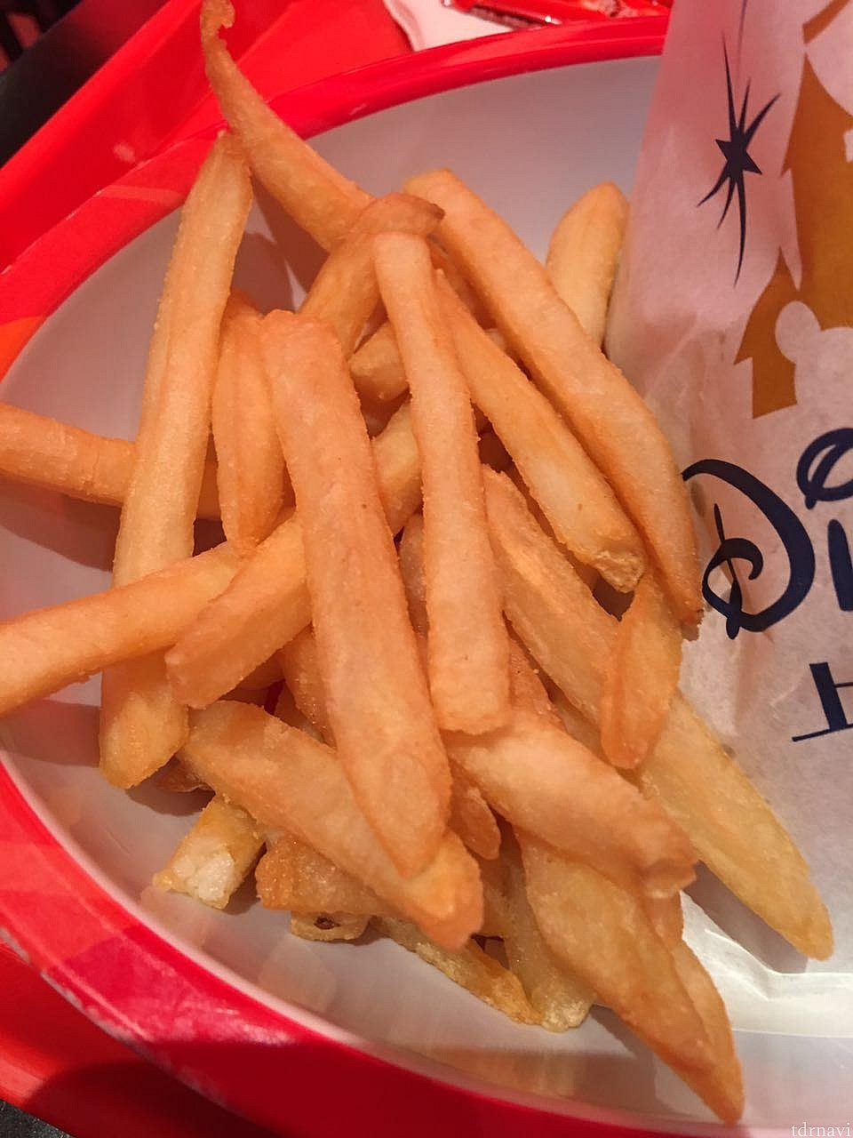 フライドポテトは揚げたてでアツアツ。ちょっと塩味がついていました。