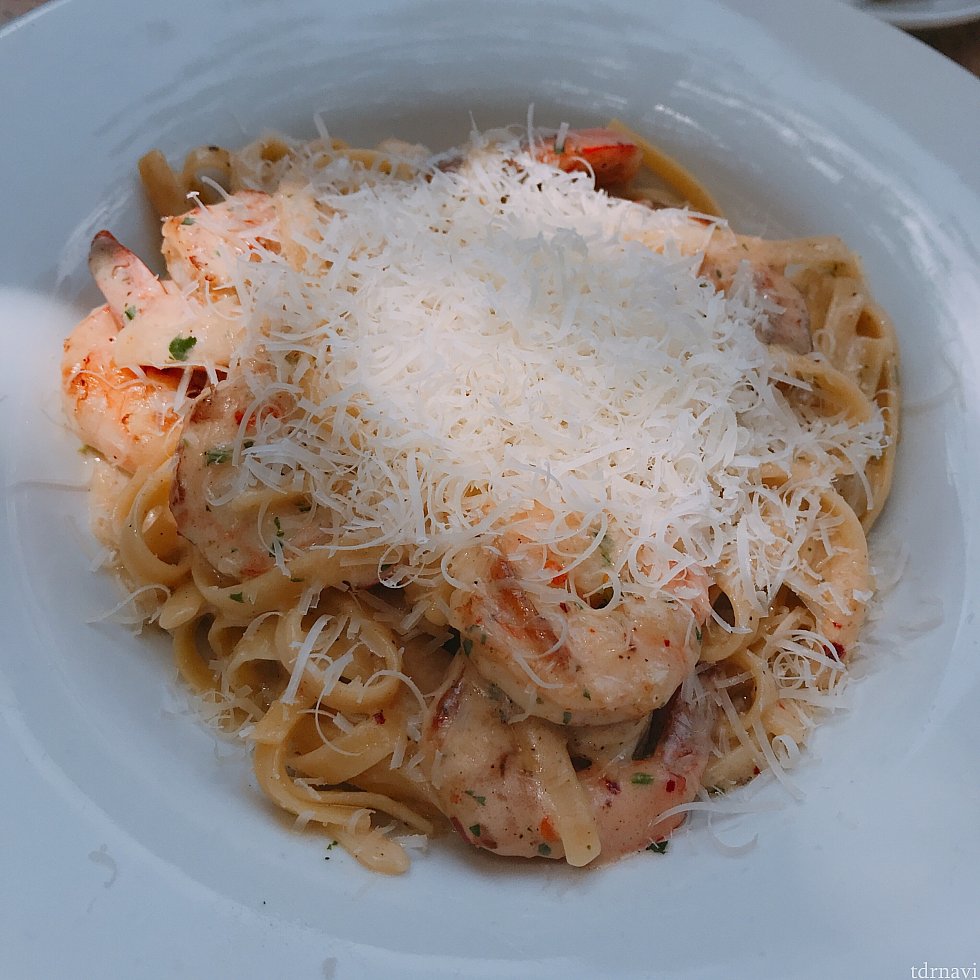 海老のクリームパスタ。これが最高に美味しかった!!