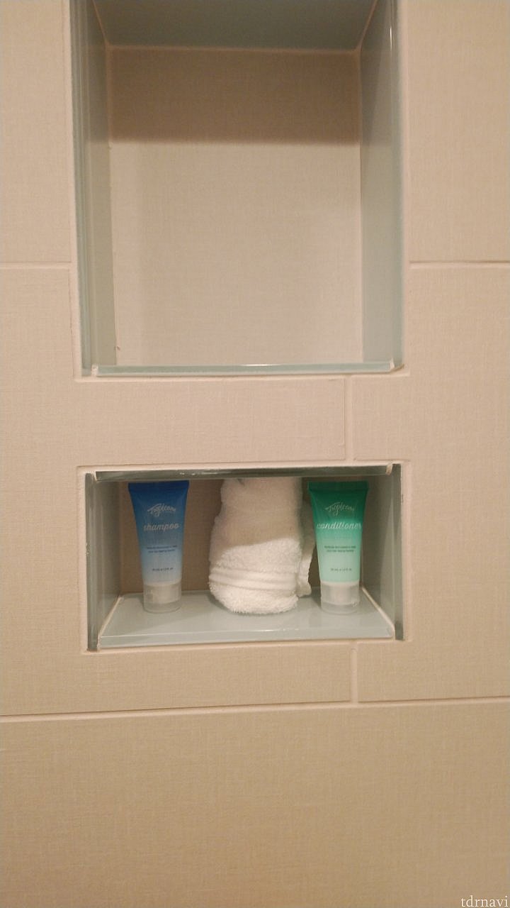 シャンプー、コンディショナーがあります。使ってないので、使い心地は分かりません。