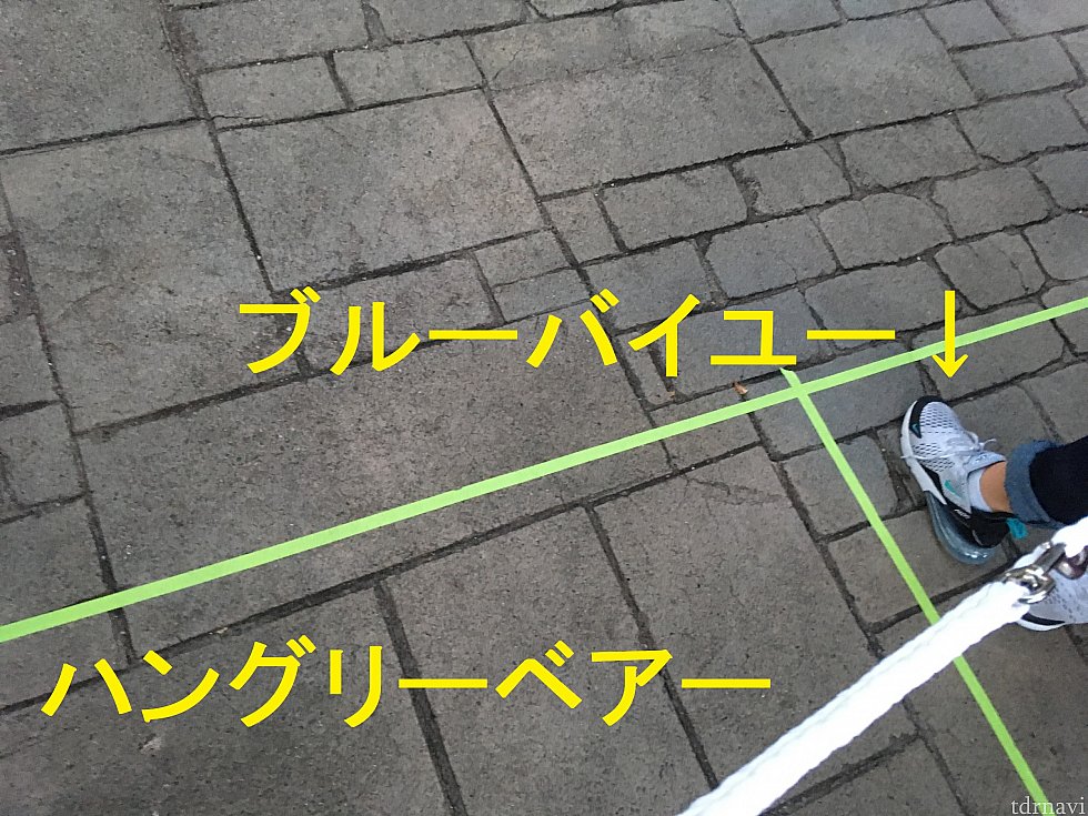 19時57分にブルーバイユー、続いてハングリーベアーがエリア内へと入場していきましたが、20時に階段近くで一旦ストップしました。
