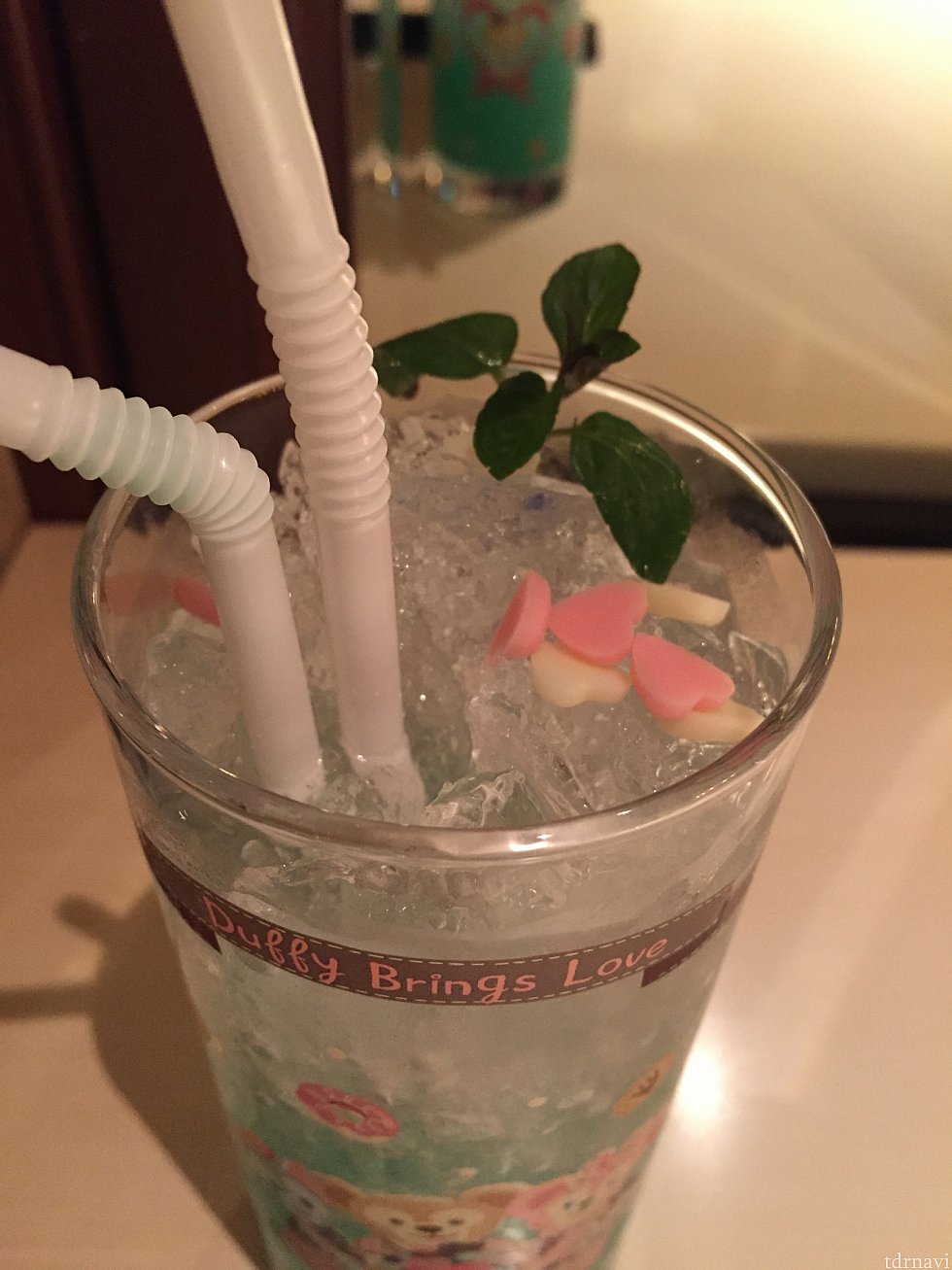 上に乗ってるハートはチョコレートです。