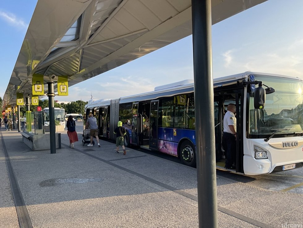 Cのバス乗り場からシャトルバスで移動することも可能です