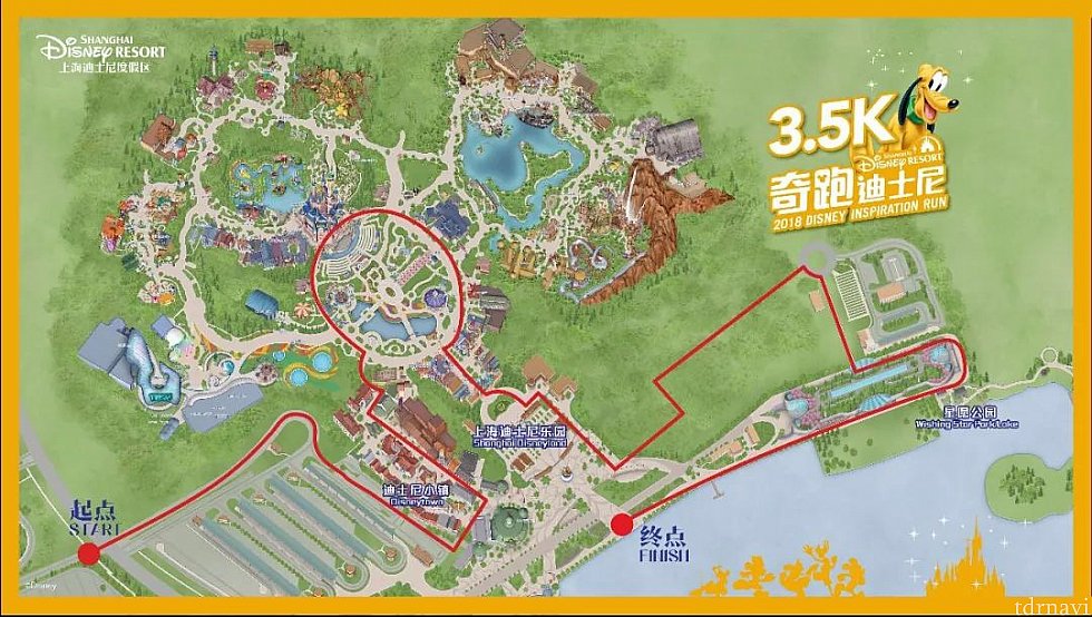 特設サイトより。
https://run.shanghaidisneyresort.com/en/pblx.html
リンク先には5k・10kコースのルートもあります。