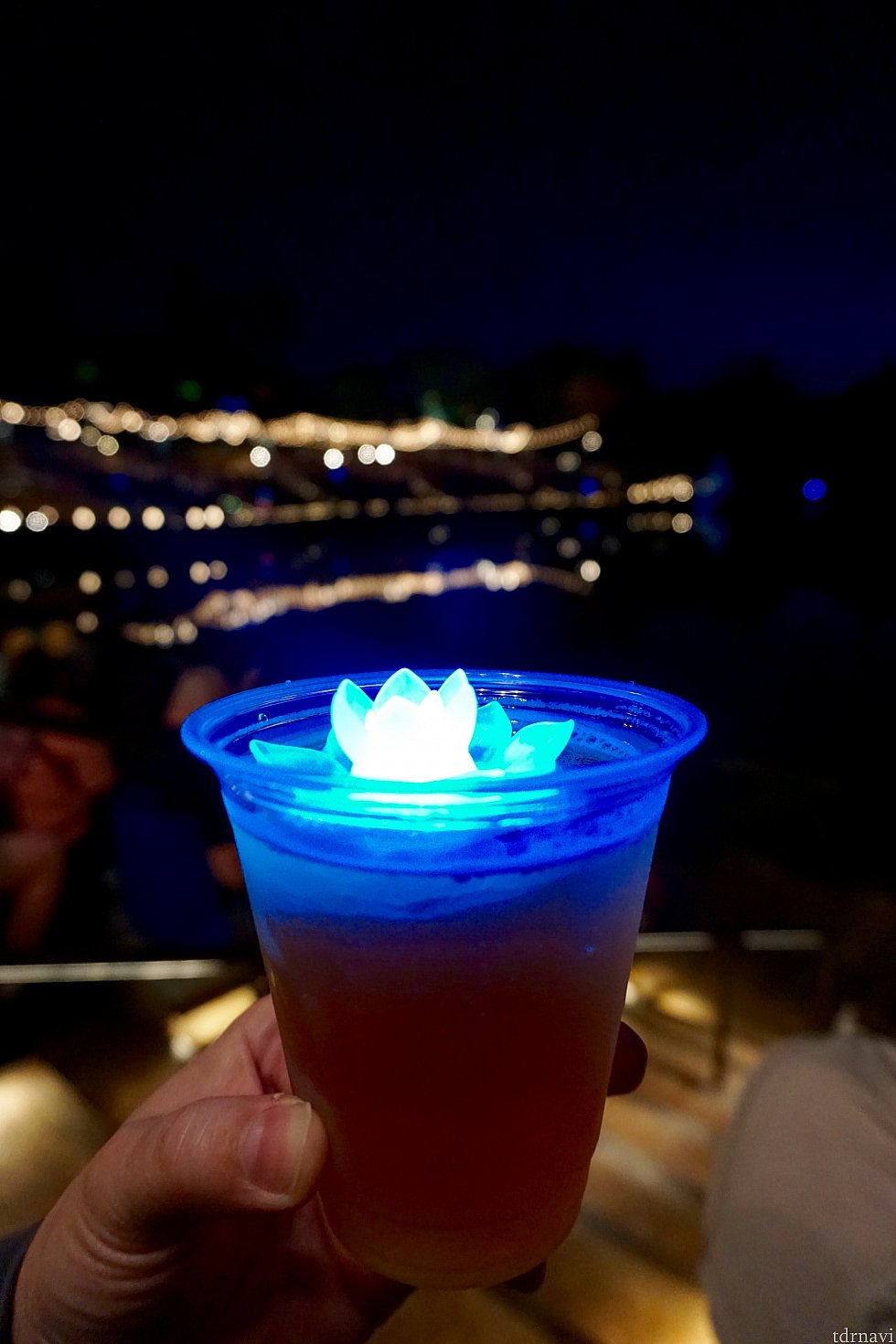 蓮の花がシンボルの様です。ビールにこの蓮の花のライトを付けると、$4増しで$13!高い! ポップコーンのケースも光る蓮の花の形をしていました。