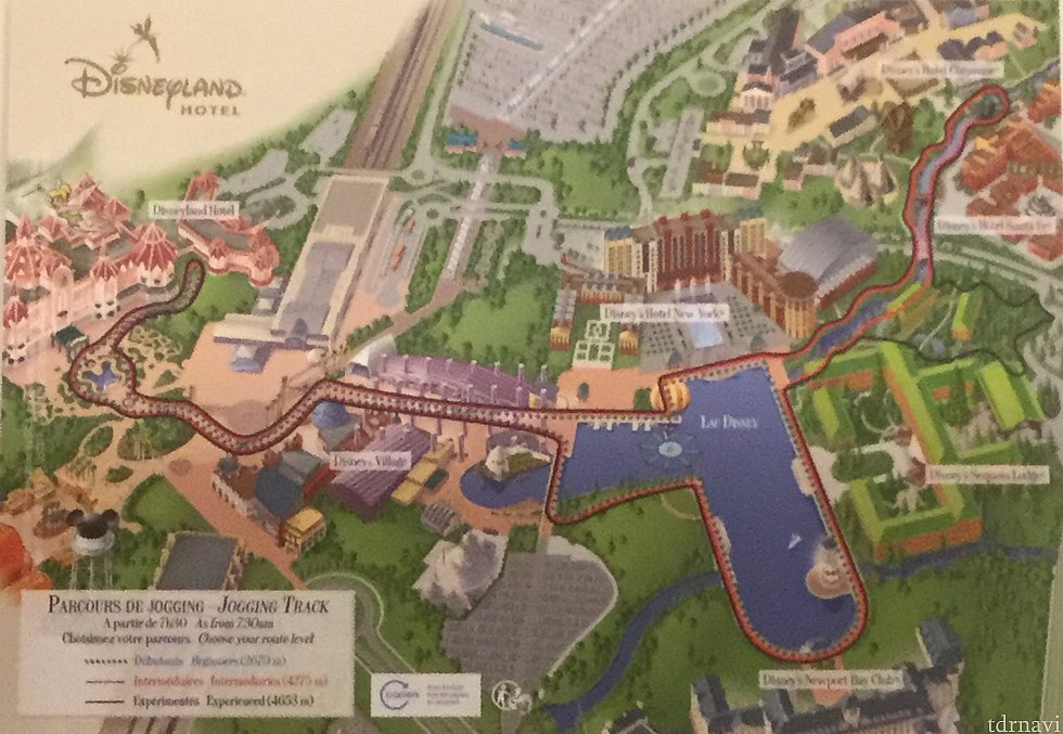 パリディズニーの全体地図、ランドホテルとホテルニューヨークの位置がわかると思います