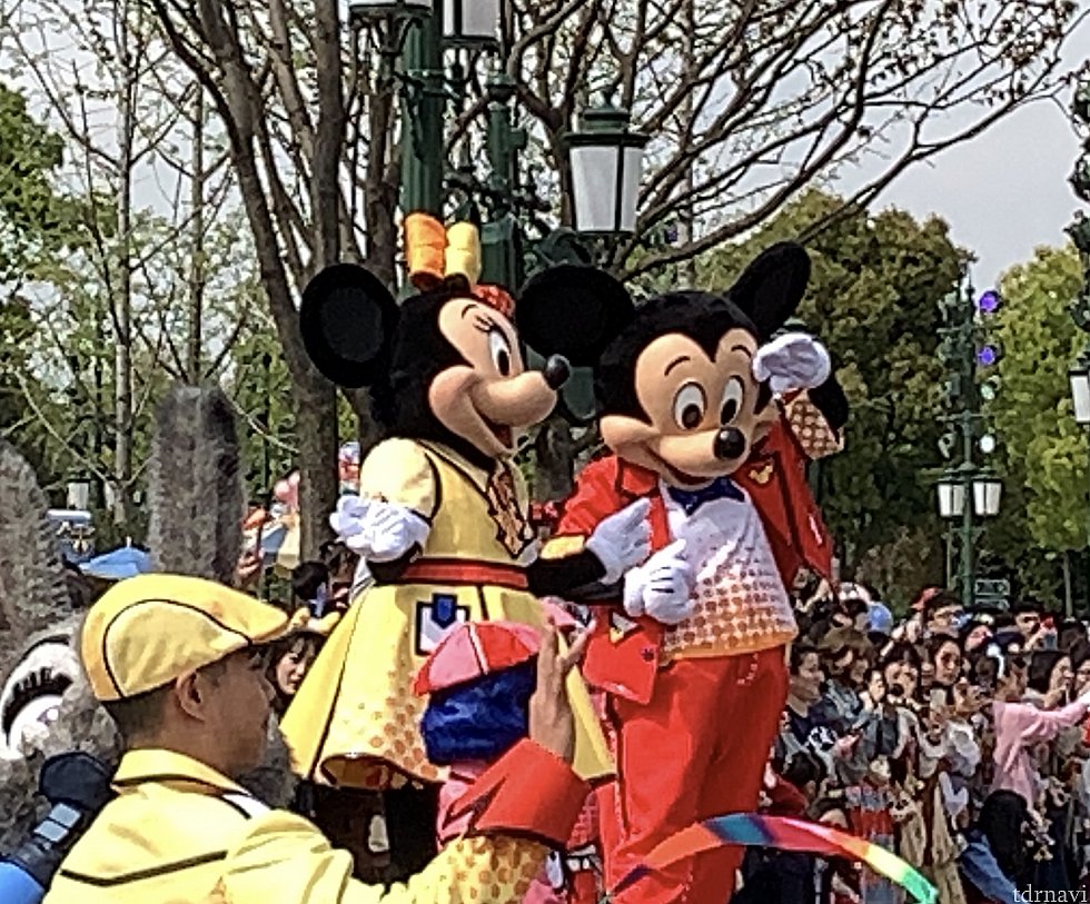 ミッキー&ミニーは最後yellowに行ってしまうので、ペアを間近で観たいならyellowがオススメ?!