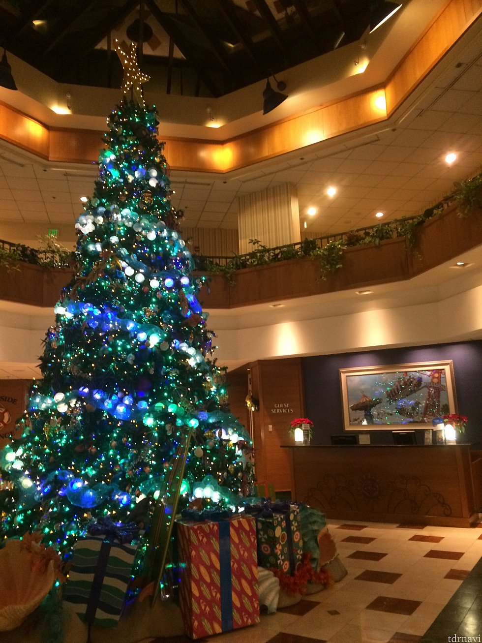 フロントに飾られているクリスマスツリーいいですね♪