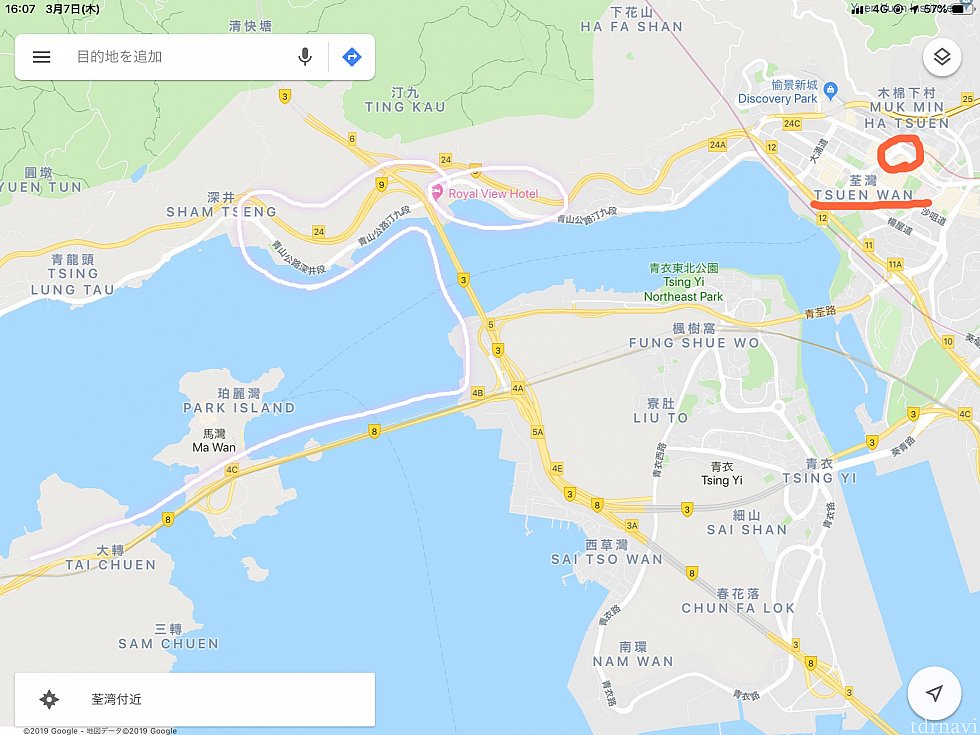 白い線のルートでしかホテルにたどり着けないみたいで、遠回りをしているわけではないので、ご心配なく。最寄り駅はオレンジの線のツェンワン駅。パンダホテルの人もツェンワン駅を使いますよね。パンダホテルは駅から歩くので、歩く時間を考えたらパンダホテルからディズニー行くのと時間的には変わらないと思います😄