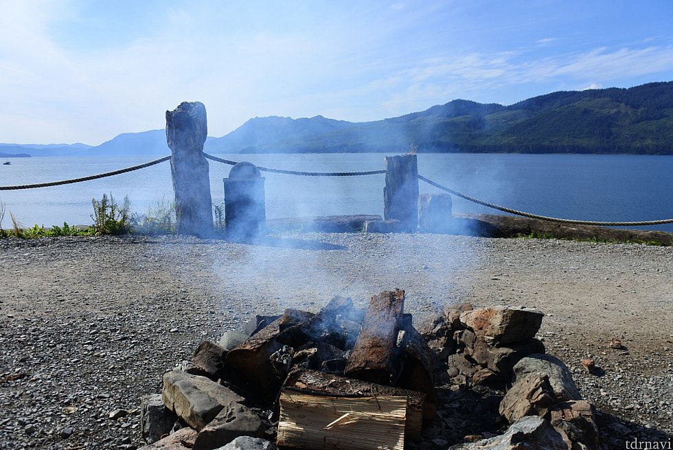 WOOD CHIP FIREにはベンチがいくつかあります。ここからの景色もなかなか良かったです。