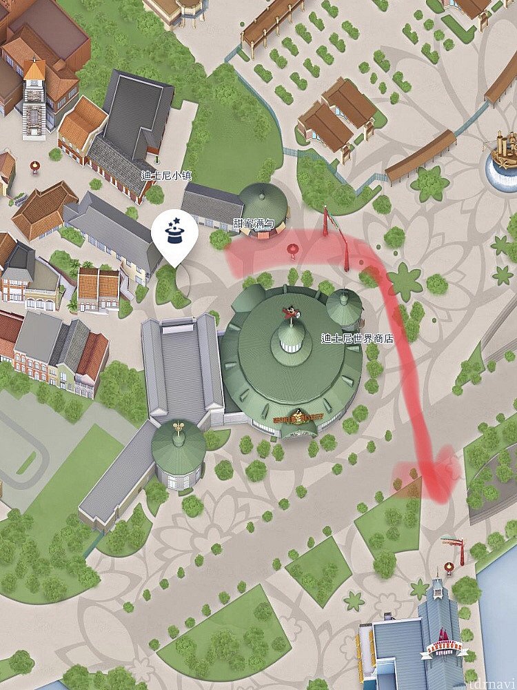 ディズニータウンのこちら。
矢印の方向に退場します