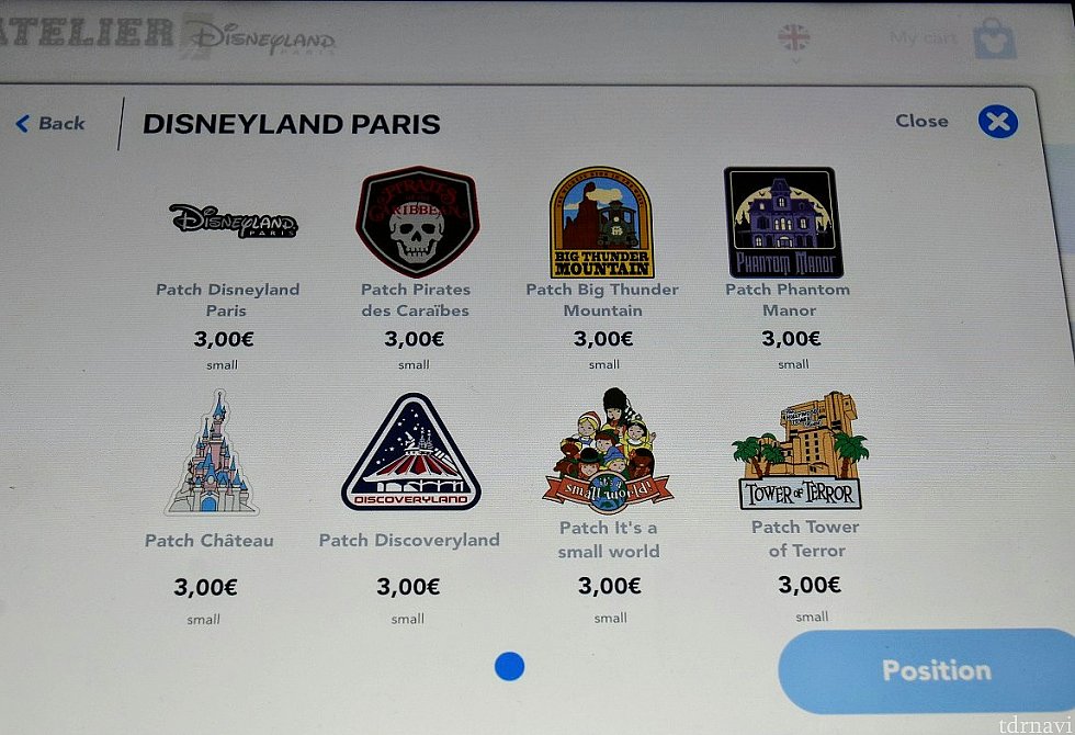 PATCH(ワッペン)→DISNEYLAND PARIS