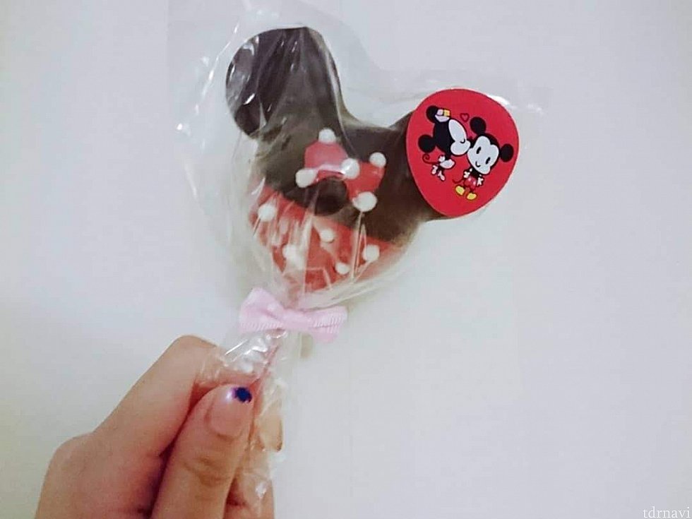 チョコブラウニーにチョコレートのコーティング。
ミッキーとミニーの二種類ありました。
