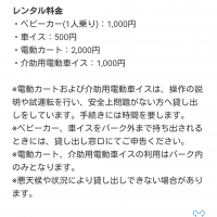 レンタルベビーカーをパーク外へ持ち出せる