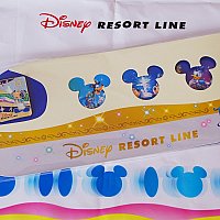 リゾートラインに乗ってTDS15周年記念デザインのピンバッジを手に入れ