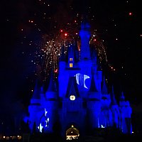 シンデレラ城でティンカーベルが夜空を舞う ウィッシュ フロリダ